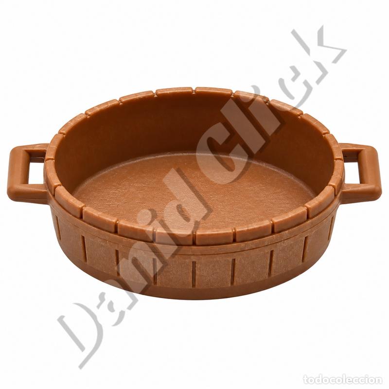 Playmobil: Tina Ba&ntilde;era Oeste Barre&ntilde;o Marr&oacute;n Playmobil Vaqueros Indios Medieval Lavar Ropa