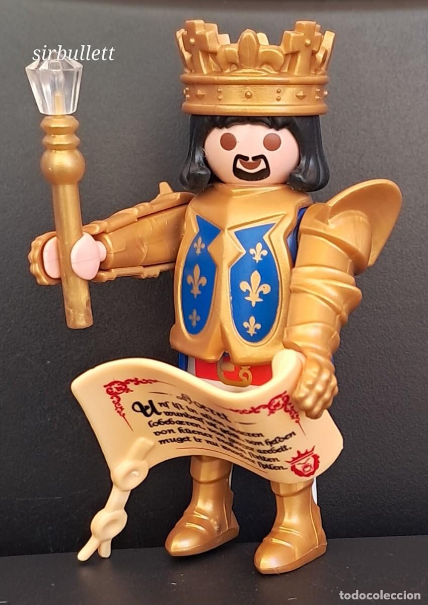 Playmobil: Figura Rey El Le&oacute;n . Playmobil 6000. Cetro Pergamino Medieval