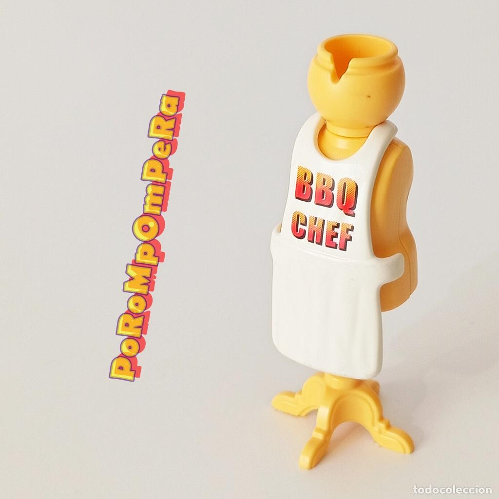 Playmobil: PLAYMOBIL delantal chef barbacoa 4649 6104 especial BBQ mandil jard&iacute;n cocinero CUSTOM/COMPLETAR F1