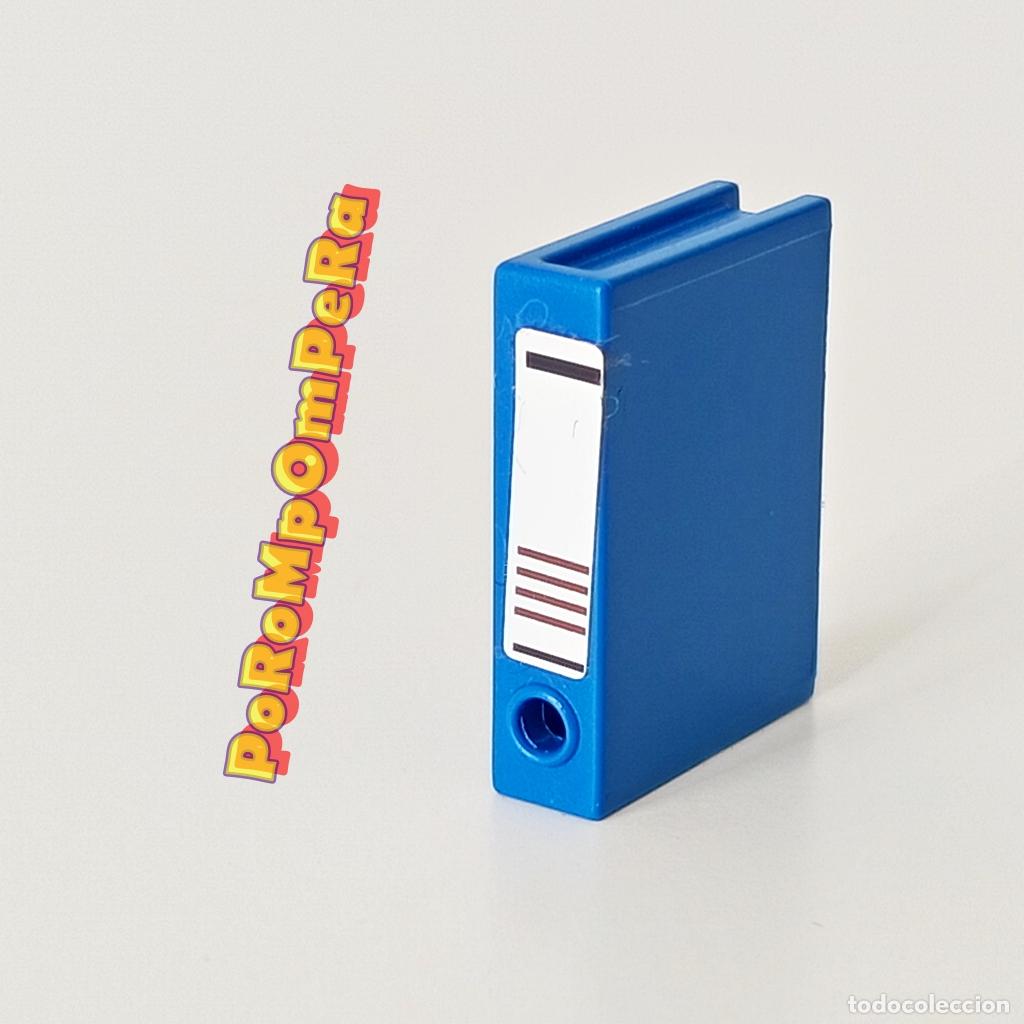 Playmobil: PLAYMOBIL archivador azul carpeta fichero archivo libro estanter&iacute;a oficina casa ciudad folder F1