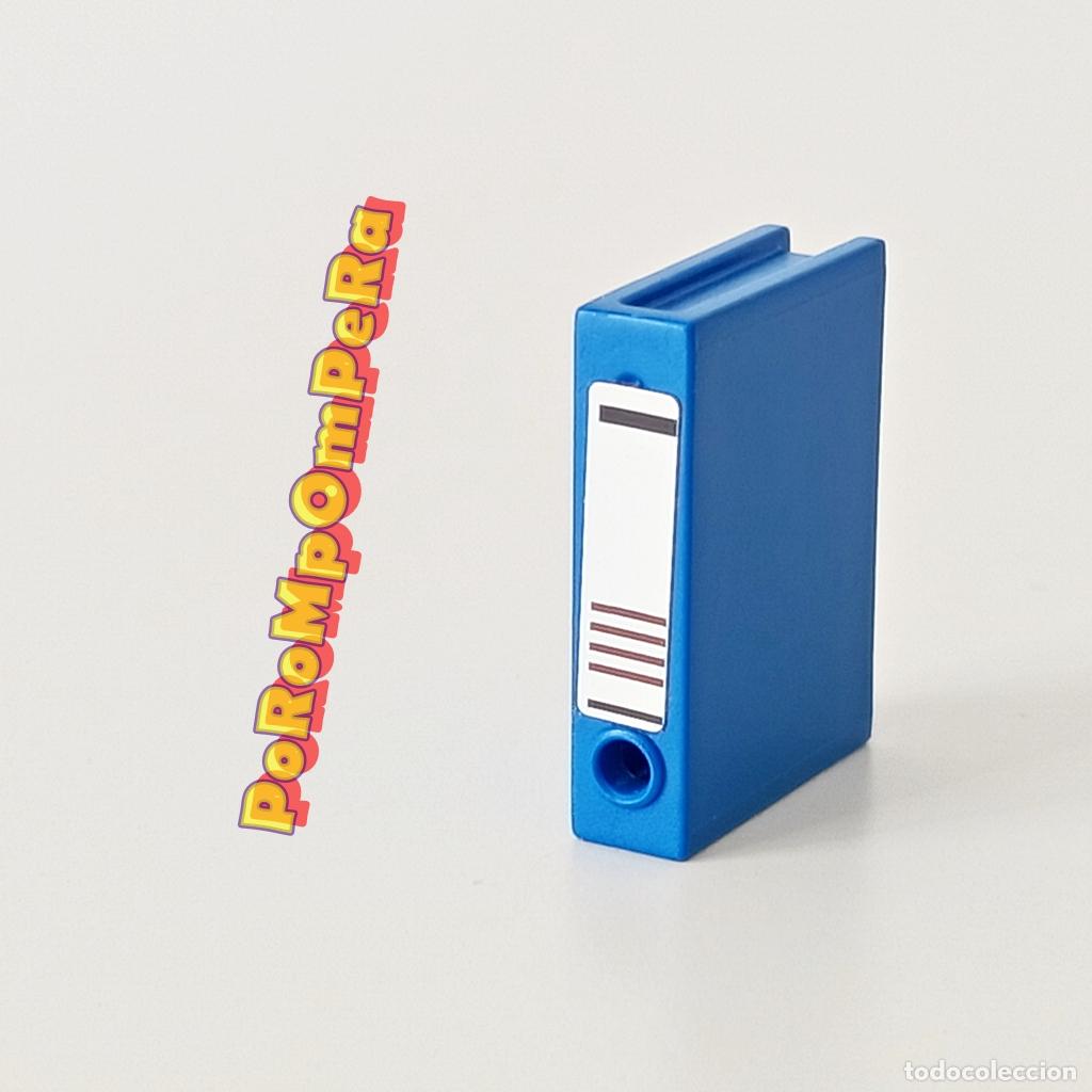 Playmobil: PLAYMOBIL archivador azul carpeta fichero archivo libro estanter&iacute;a oficina casa ciudad folder F1