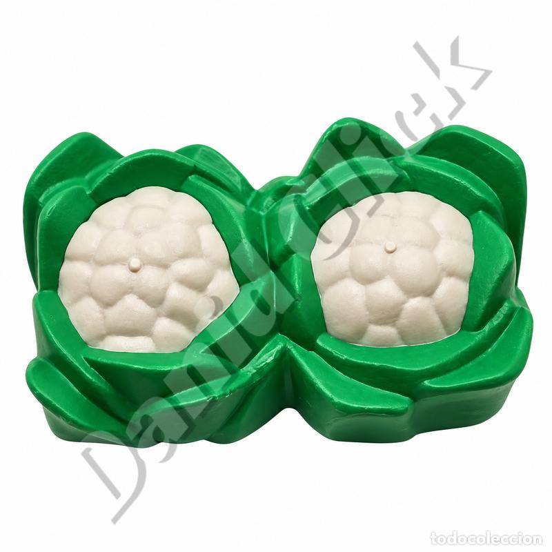 Playmobil: Playmobil Coliflores Blancas con Hojas Verdes Verduras Huerto Granja Fruter&iacute;a Mercado Medieval Bel&eacute;n
