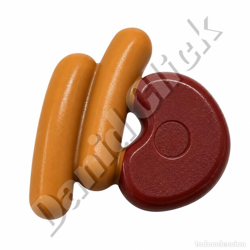 Playmobil: Playmobil Chuleta con Salchichas Bistec Carne Barbacoa Parrilla Camping Medieval Piratas Oeste