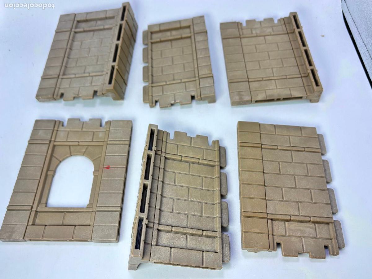 Playmobil: Playmobil lote pared y pilar pegado restos silicona casa torre Castillo