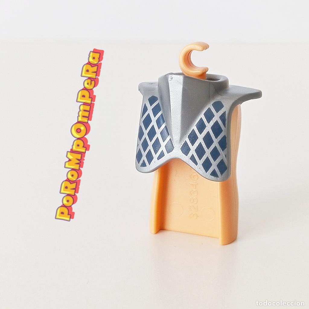 Playmobil: PLAYMOBIL pechera armadura plateada dibujo espaldar cuello caballero medieval coraza F1