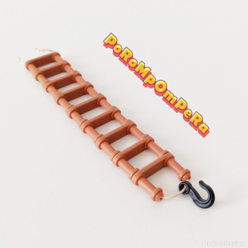 Playmobil: PLAYMOBIL escalera articulada marr&oacute;n 8 escalones escalerilla escala pelda&ntilde;os F1