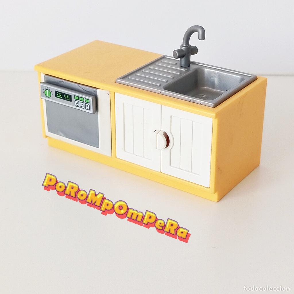 Playmobil: PLAYMOBIL mueble cocina fregadero 5336 horno lavavajillas mobiliario casa serie rosa CG4