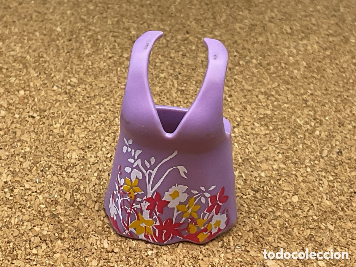 Playmobil: ACCESORIO PLAYMOBIL . VESTIDO MUJER CONLOR VIOLETA CON FLORES.