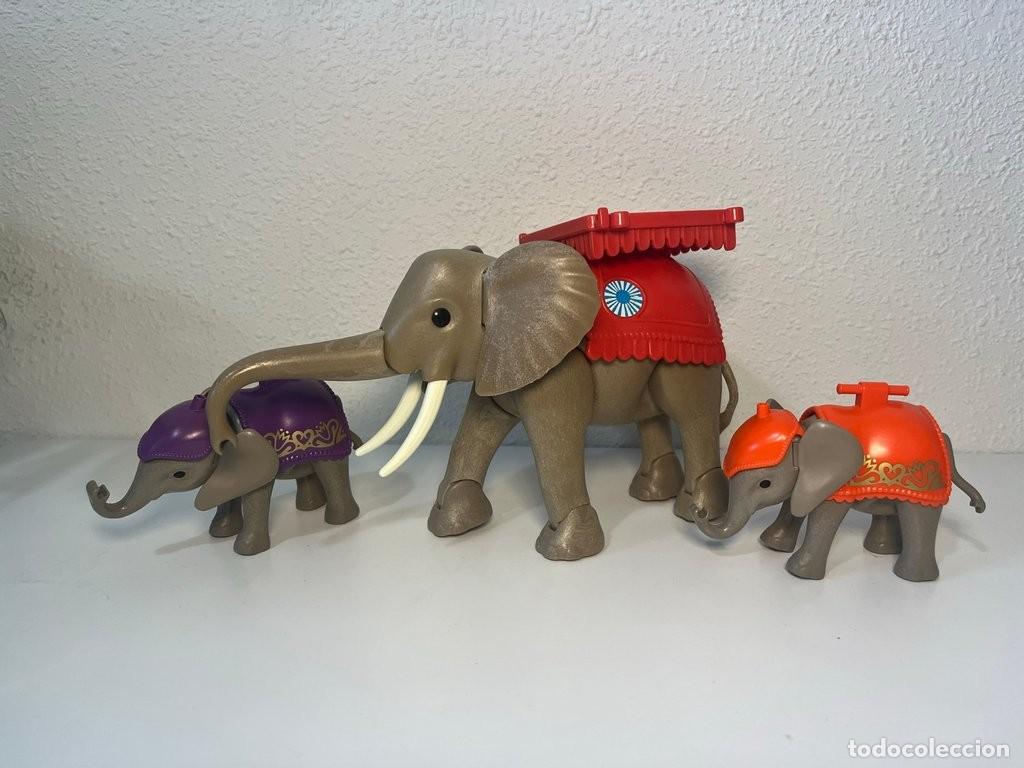 Playmobil: Playmobil elefantes de circo con mantas decoradas y silla roja