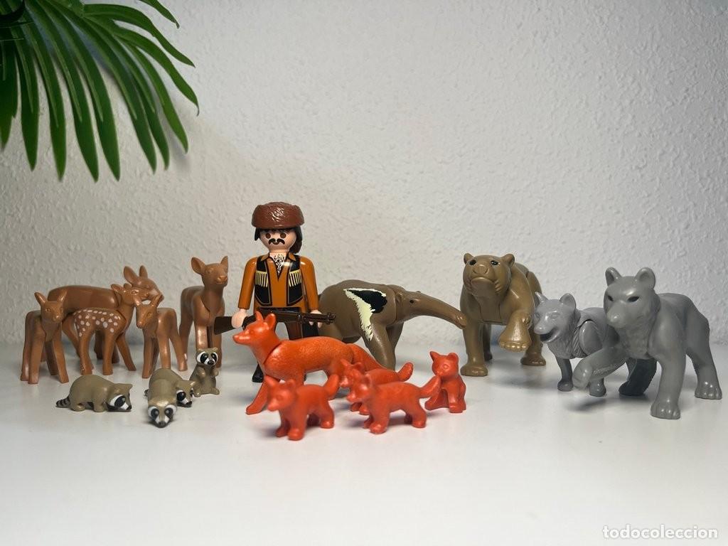 Playmobil: Playmobil animales del bosque con trampero del Oeste: ciervos, zorros, lobos