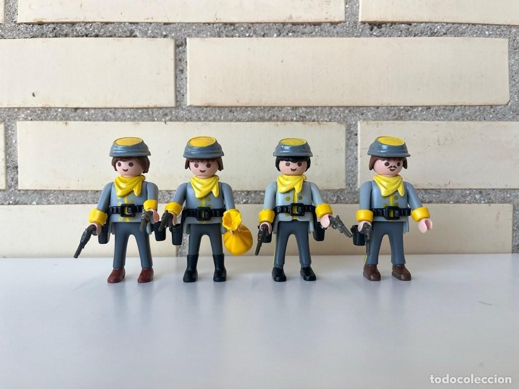 Playmobil: Playmobil soldados del Oeste custom pintados a mano, uniforme gris y amarillo