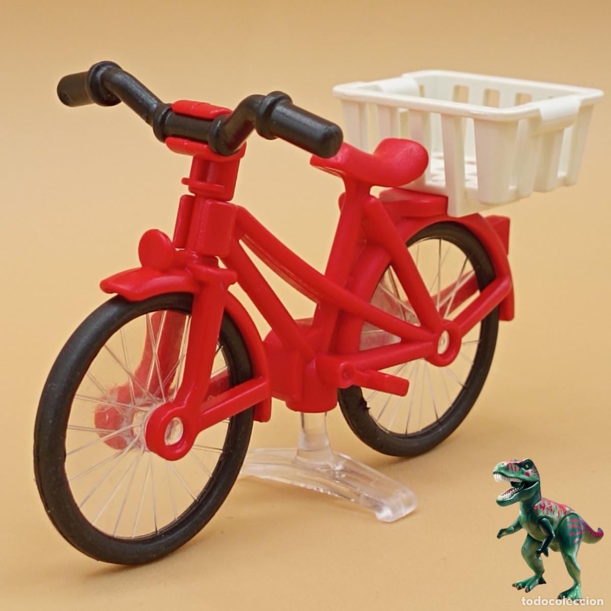 Playmobil: Playmobil bicicleta roja de adulto con cesta bici ciclista vehiculo city life 4859