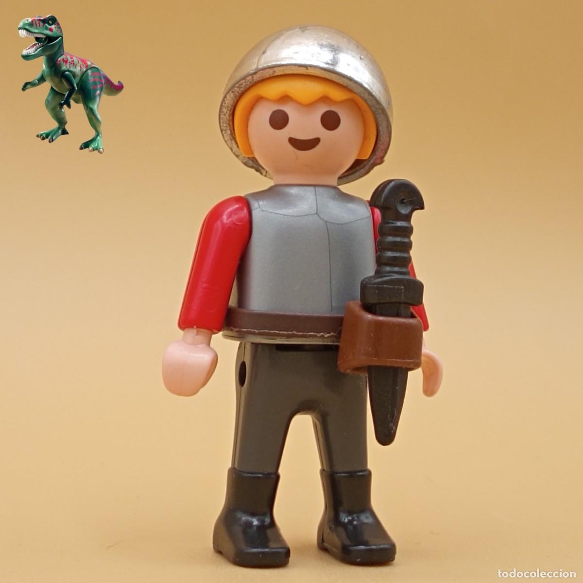 Playmobil: Playmobil figura ni&ntilde;o con casco chico escudero caballero castillo medieval vikingo 5168