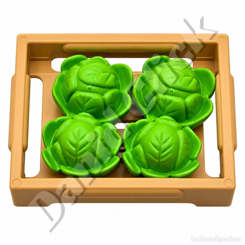 Playmobil: Playmobil Caja con Lechugas Verdes Verduras Huerto Granja Mercado Aldeanos Medieval Bel&eacute;n Piratas