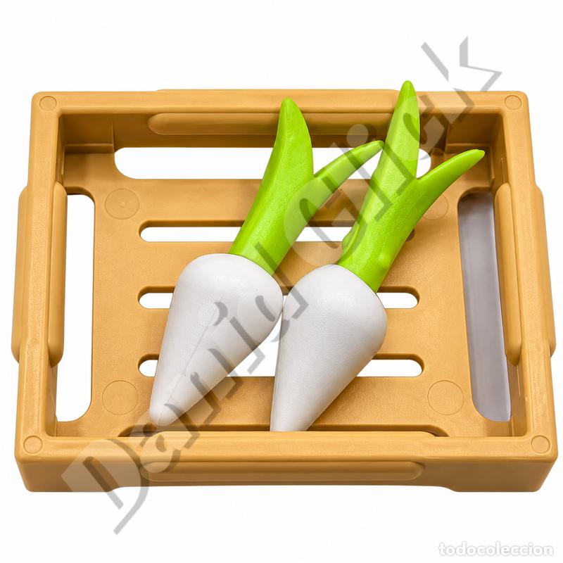 Playmobil: Playmobil Caja con Nabos Blancos Hojas Verdes Verduras Mercado Huerto Granja Aldeanos Medieval Bel&eacute;n