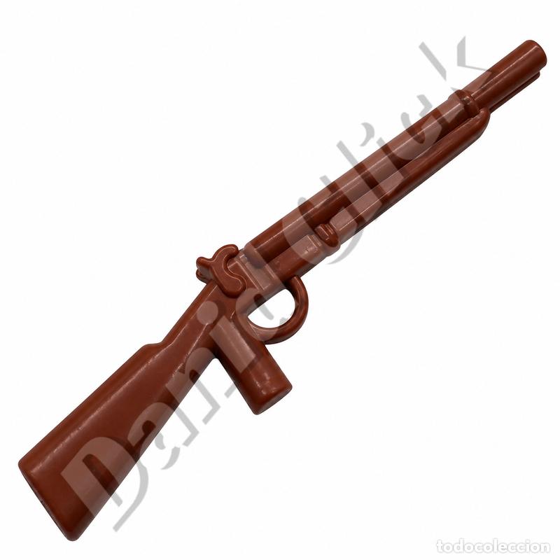 Playmobil: Playmobil Rifle Marr&oacute;n Cl&aacute;sico Oeste Vintage Arma Vaquero Sheriff Bandido Fusil Escopeta Western