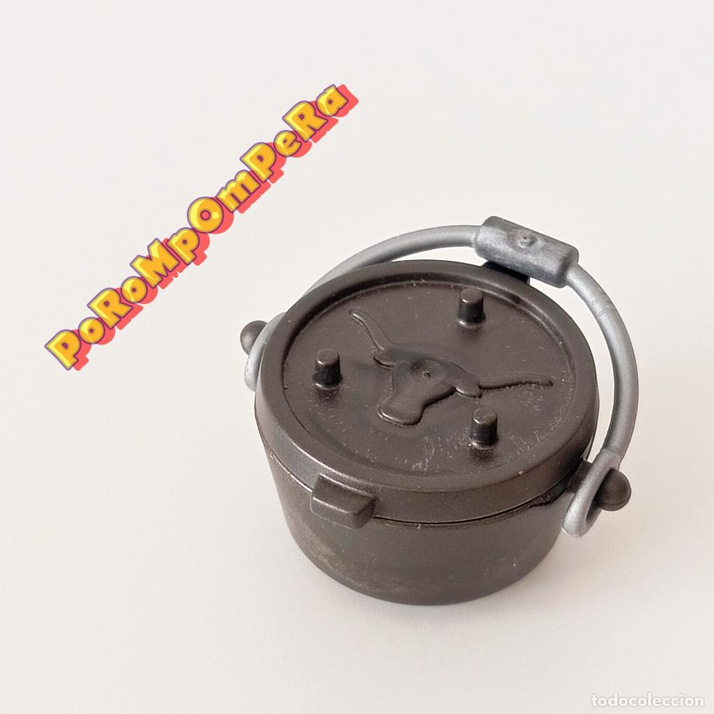 Playmobil: PLAYMOBIL olla oscura logo toro con asidero caravana bandidos oeste 5248 horno holand&eacute;s F8