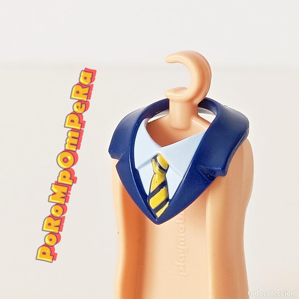 Playmobil: PLAYMOBIL cuello azul oscuro corbata camisa CUSTOM/COMPLETAR F8