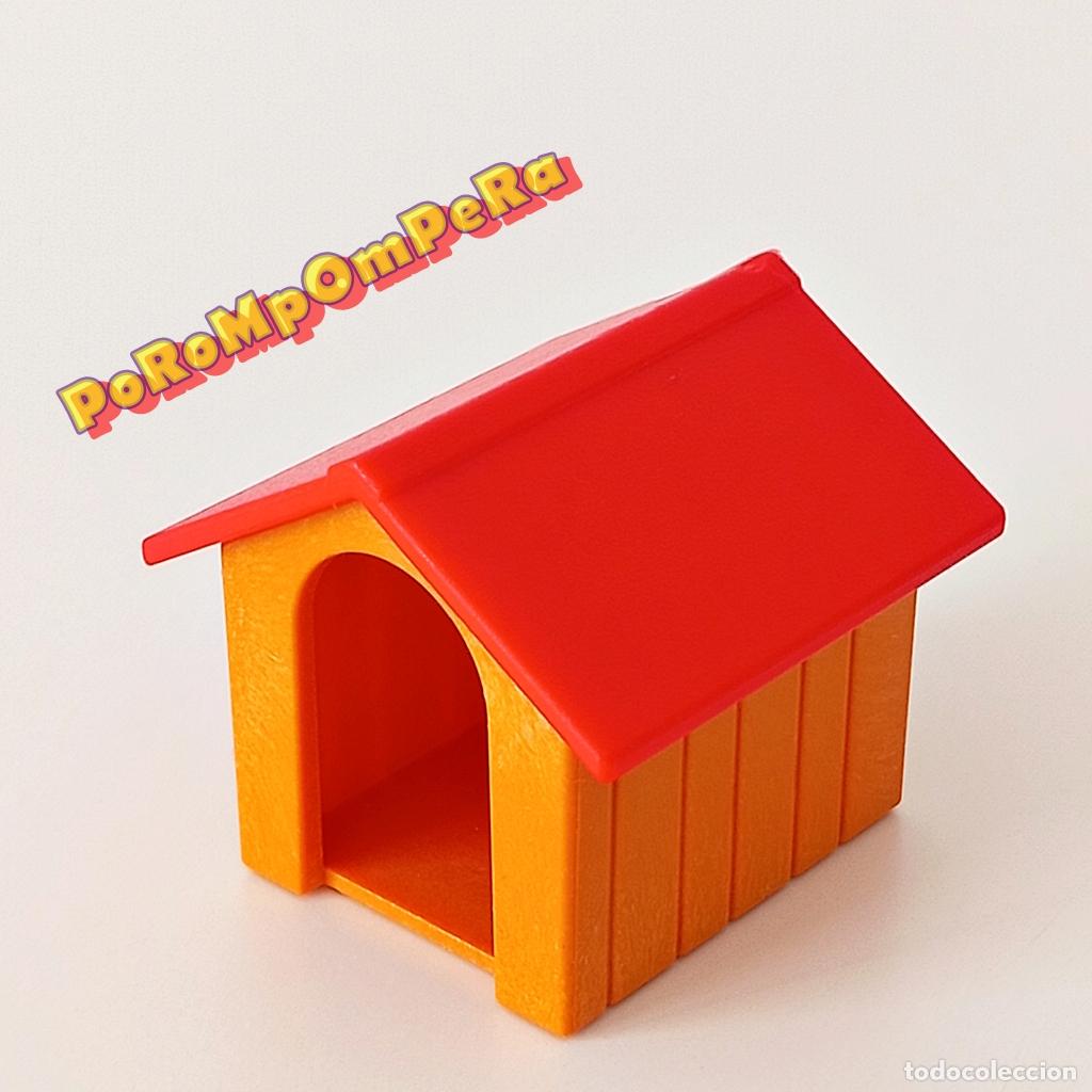 Playmobil: PLAYMOBIL caseta mascota naranja tejado rojo perro gato granja rancho casa F8