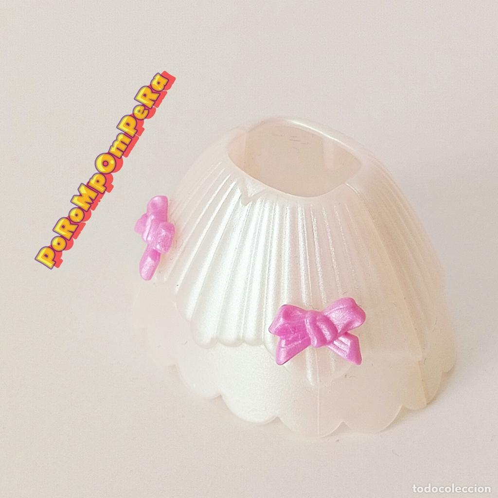 Playmobil: PLAYMOBIL falda perlada ni&ntilde;a lazos rosas vestido infantil CUSTOM/COMPLETAR princesa victoriana F4