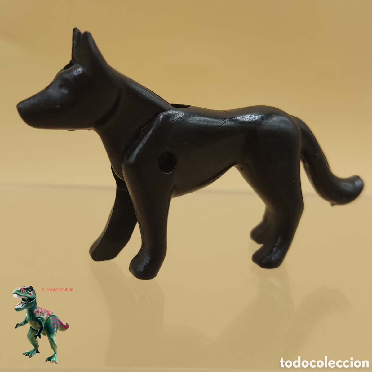 Playmobil: Playmobil 3451 perro lobo color negro remolque tractor agricultor simil 3292 3286 3410