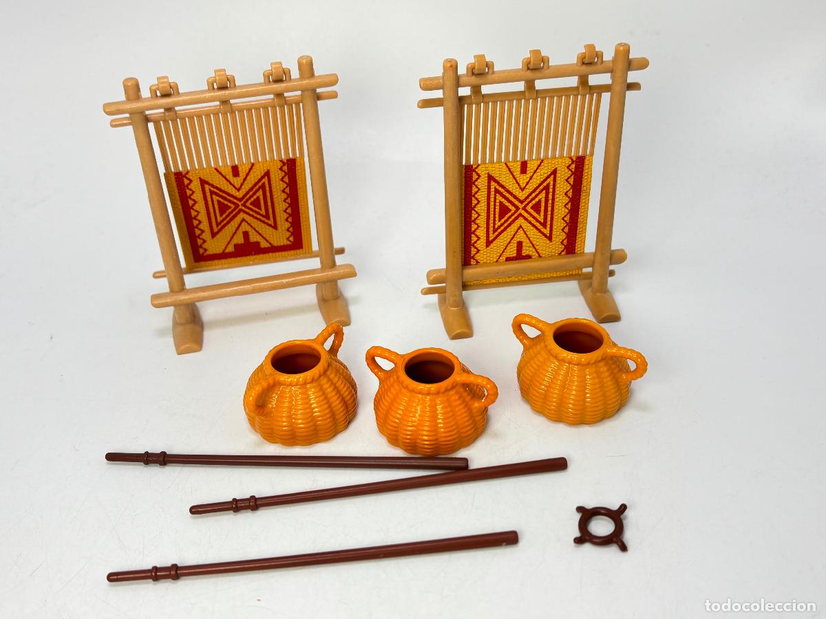 Playmobil: Playmobil lote telar cesto y soporte caldero