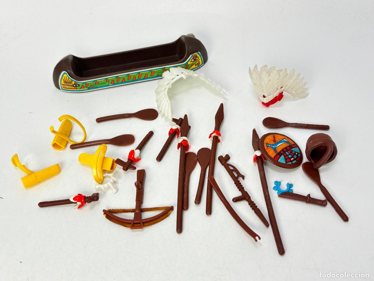 Playmobil: Playmobil canoa lanza remolque arco indio primera &eacute;poca