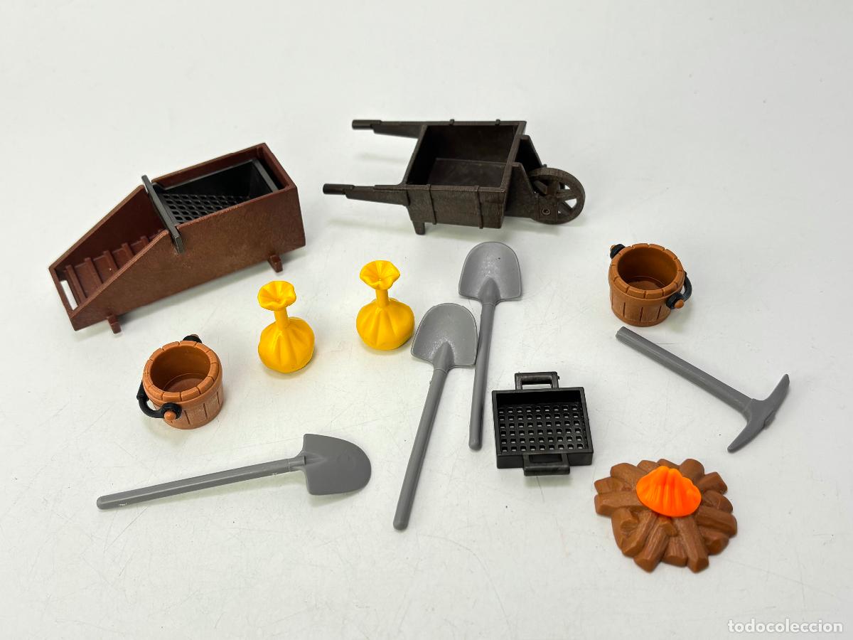 Playmobil: Playmobil lote accesorios buscador oro carretilla criba pala pico