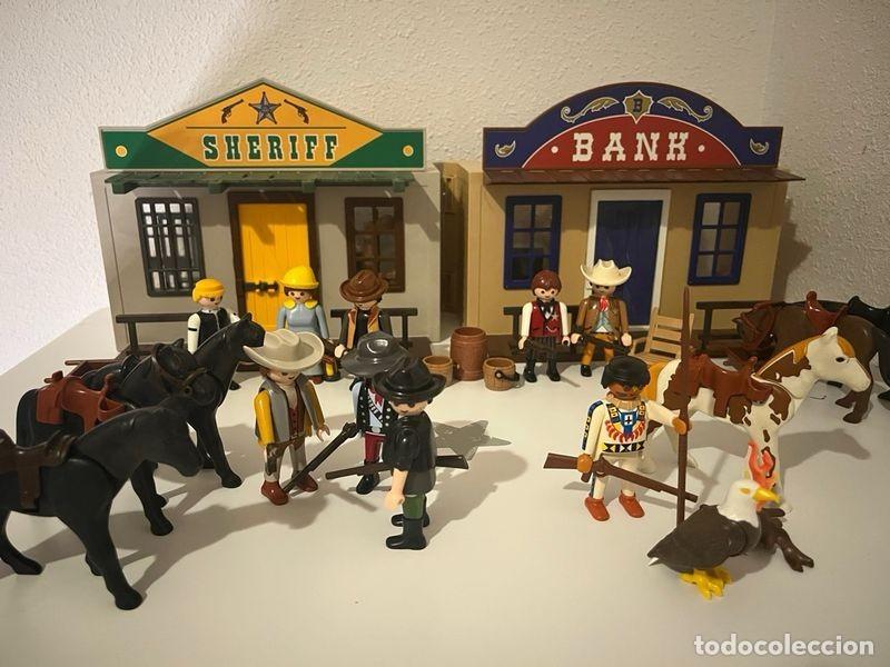 Playmobil: Playmobil lote del Oeste: dos edificios, caballos, vaqueros e indios - Foto 2