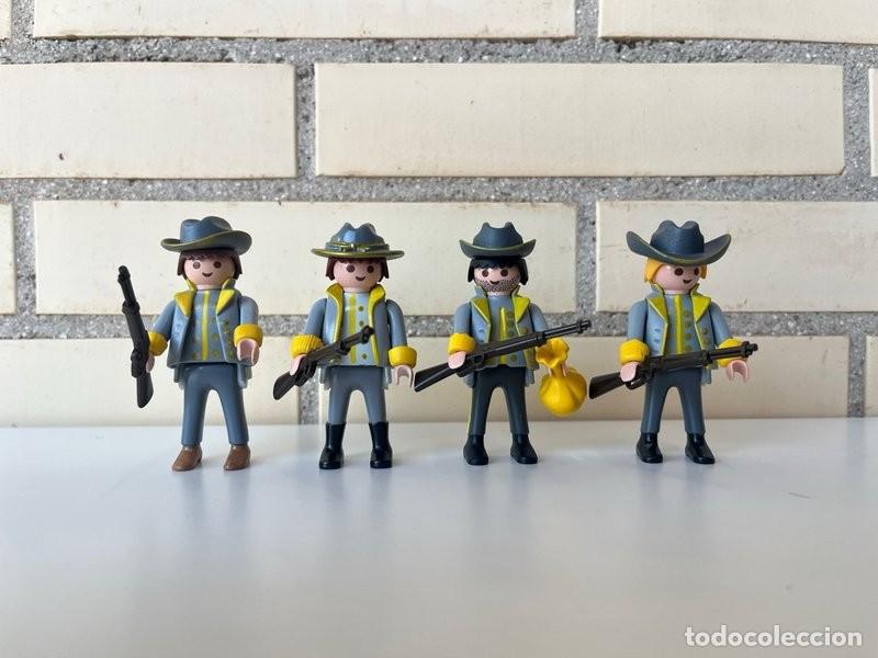 Playmobil: Playmobil 4 soldados del Oeste custom pintados a mano con rifles