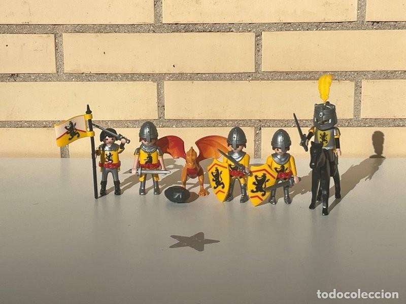 Playmobil: Playmobil caballeros del le&oacute;n y del drag&oacute;n: 5 figuras con caballo y accesorios