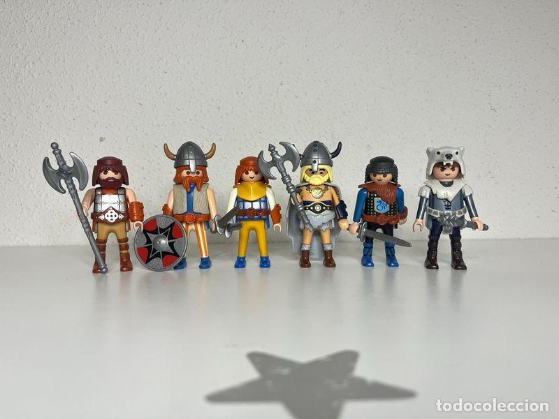 Playmobil: Playmobil 6 vikingos guerreros con hachas, escudo y cascos