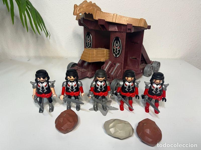 Playmobil: Playmobil catapulta medieval con 5 soldados y rocas