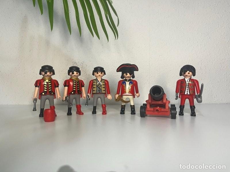 Playmobil: Playmobil piratas y soldados de casaca roja con ca&ntilde;&oacute;n