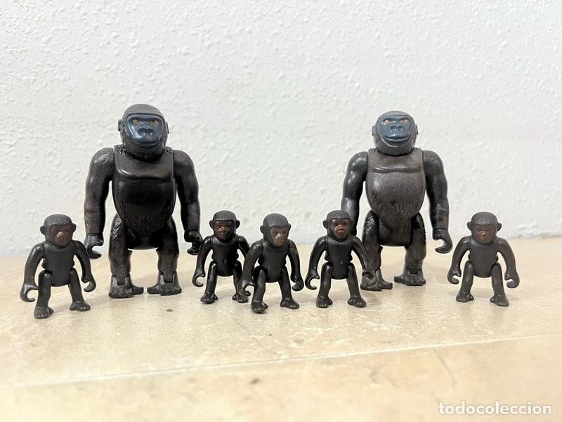 Playmobil: Playmobil familia de gorilas: 2 adultos y 5 cr&iacute;as