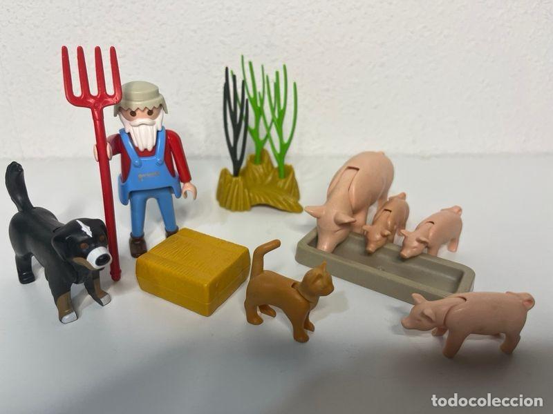 Playmobil: Playmobil granjero con cerdos y cr&iacute;as, perro y gato
