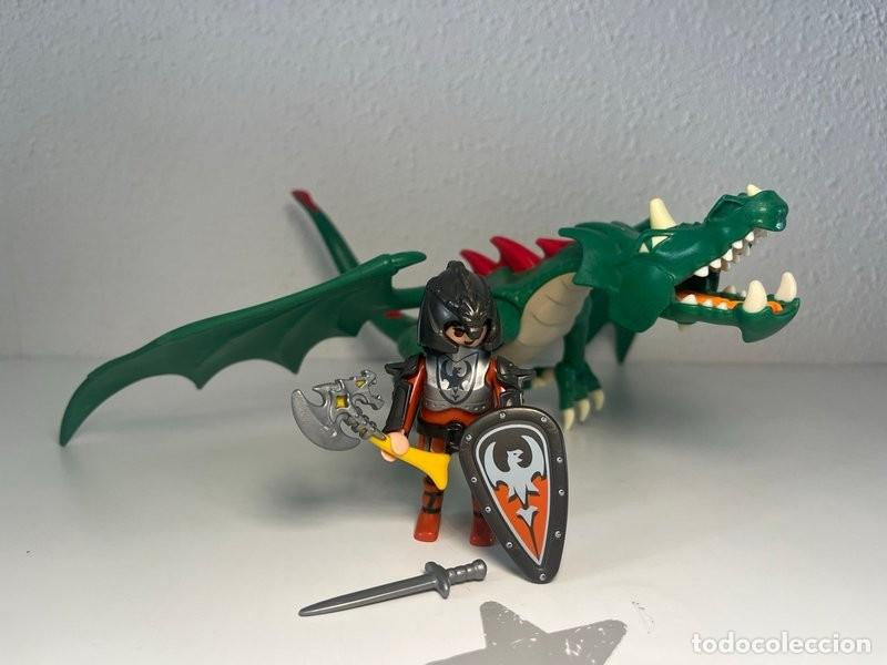 Playmobil: Playmobil drag&oacute;n verde de alas grandes con caballero