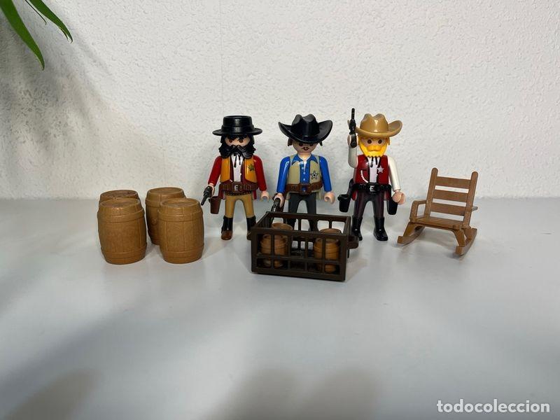 Playmobil: Playmobil 3 sheriffs del Oeste con barriles, caja y mecedora - Foto 1