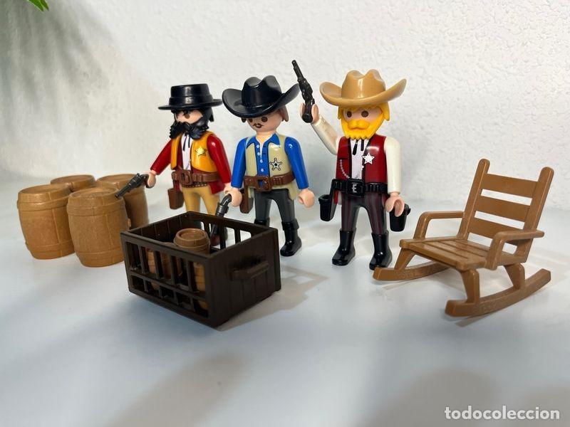 Playmobil: Playmobil 3 sheriffs del Oeste con barriles, caja y mecedora - Foto 3