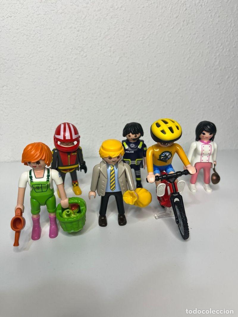 Playmobil: Playmobil figuras de profesiones con cesta de fruta, casco y bicicleta