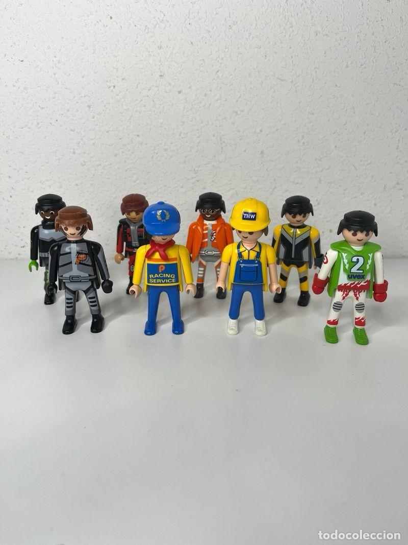 Playmobil: Playmobil 8 figuras de motor: pilotos y mec&aacute;nicos