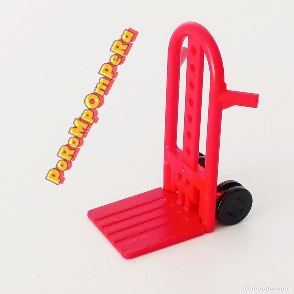 Playmobil: PLAYMOBIL carretilla plegable roja transport mercanc&iacute;a 4135 4146 4401 4903 5259 SIMILAR 4082 4411 T3