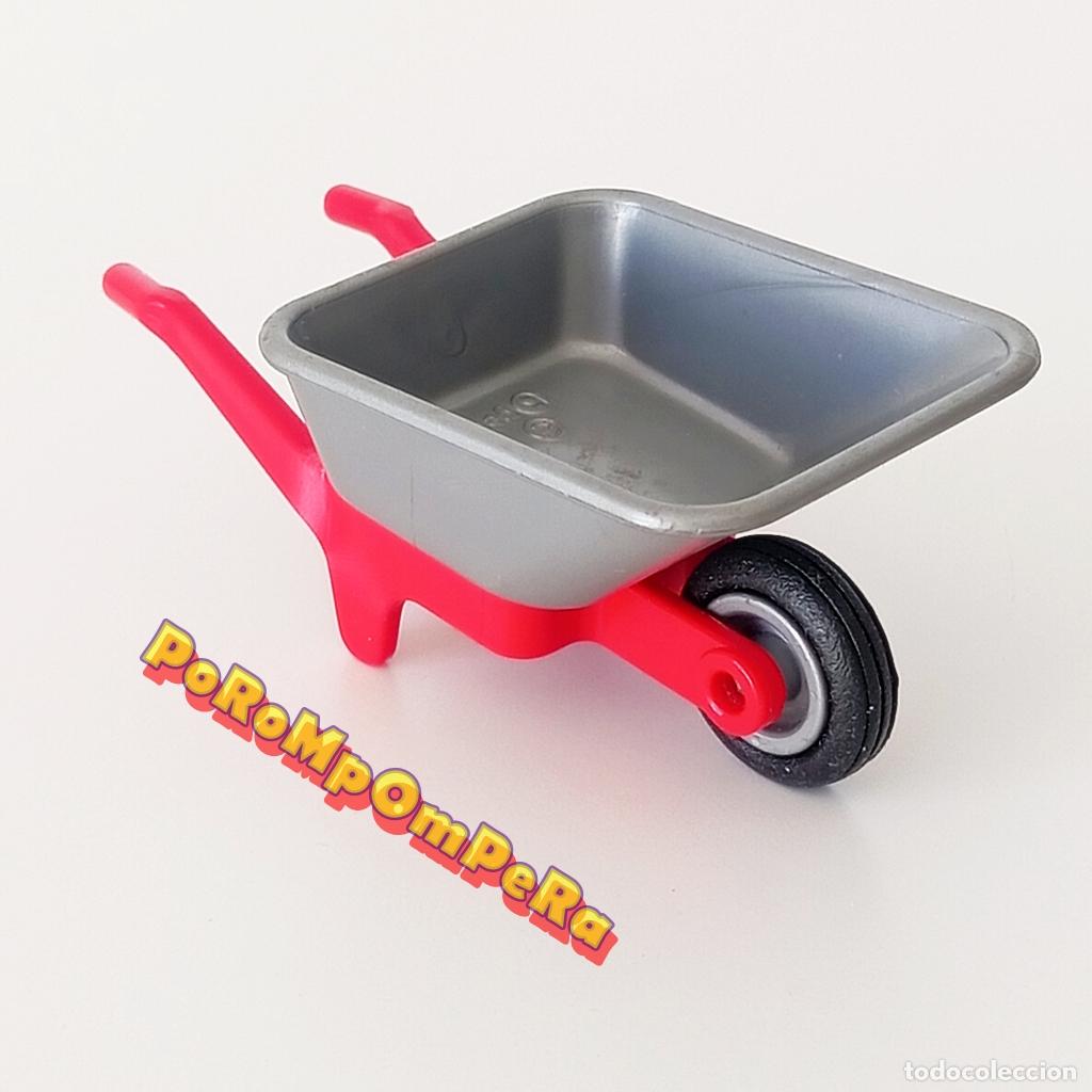Playmobil: PLAYMOBIL carretilla roja-plateada similar 3275 3751 3775 3777 4069 4080 4490 9990 obra granja T3