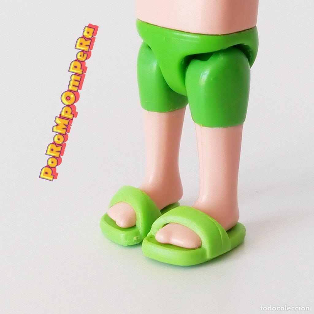 Playmobil: PLAYMOBIL pareja sandalia r&iacute;gida ni&ntilde;o verde chancla playa piscina par infantil T3
