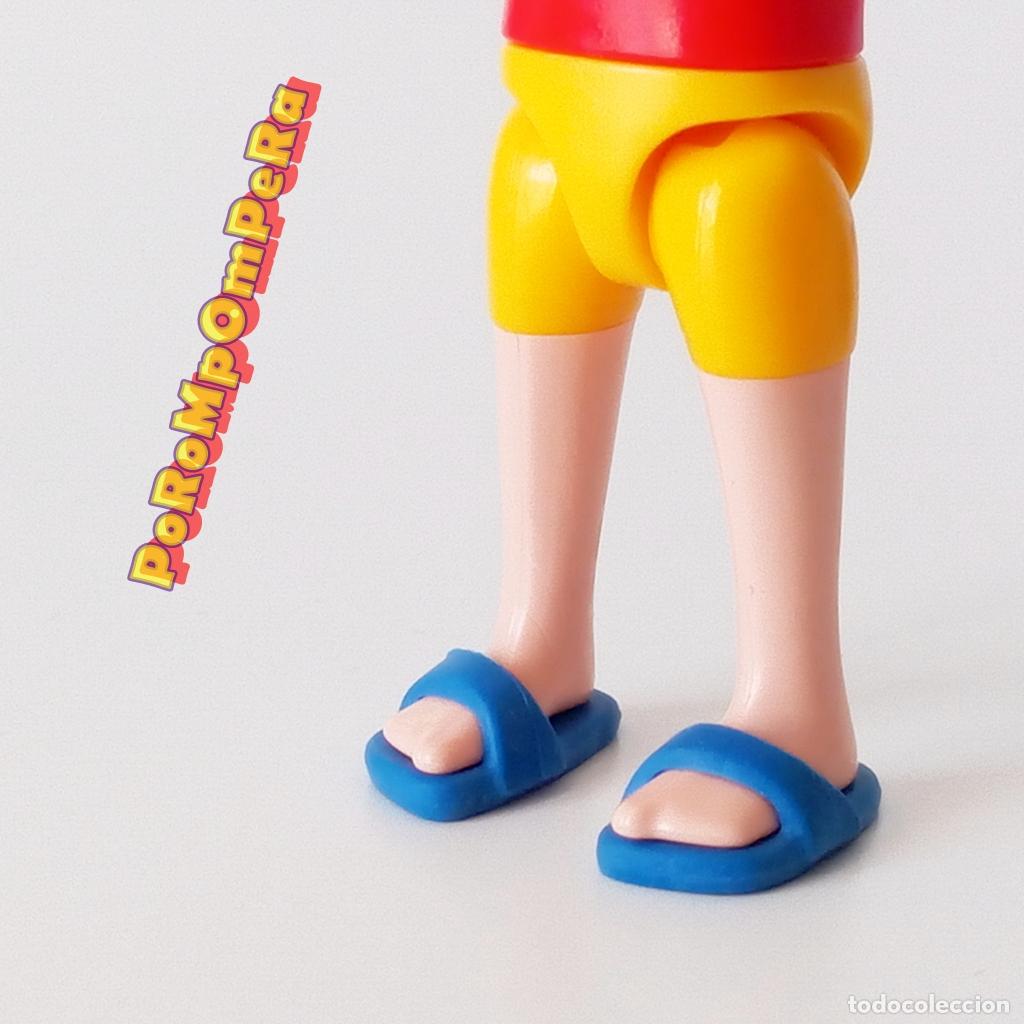 Playmobil: PLAYMOBIL pareja sandalia adulto r&iacute;gida azul chancla playa piscina par T3