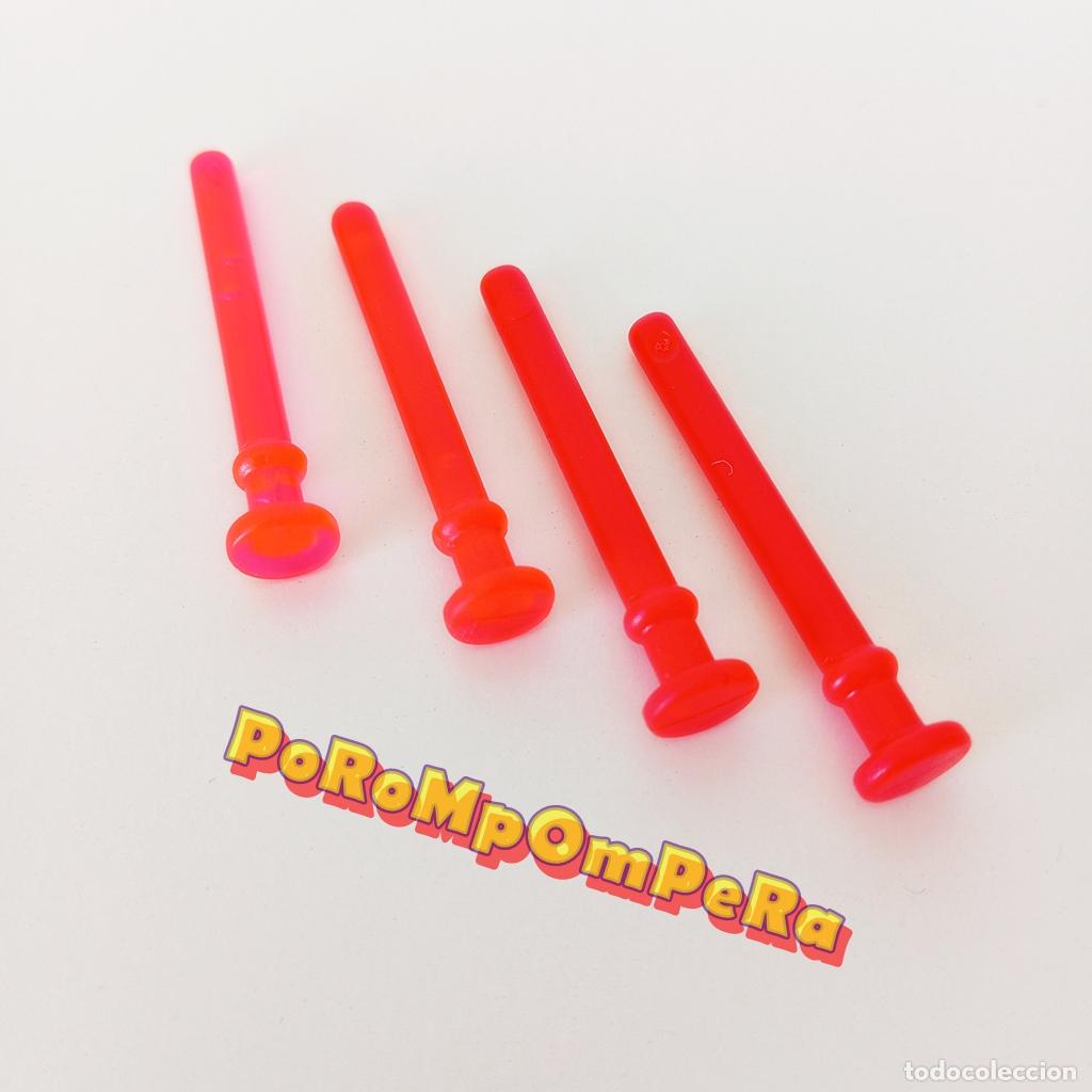 Playmobil: PLAYMOBIL lote x4 proyectil rojo trasl&uacute;cido nave espacial 9408 munici&oacute;n proyectiles arma ca&ntilde;&oacute;n LNZ