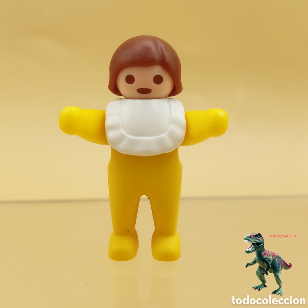 Playmobil: Playmobil figura bebe pijama amarillo babero blanco ni&ntilde;o ni&ntilde;a cuna cochecito 3593 5311 5502