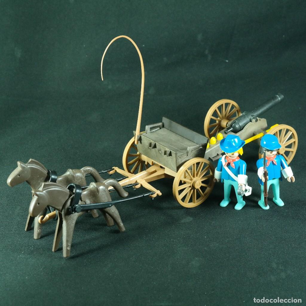 Playmobil: Playmobil carro nordista con ca&ntilde;on y 2 soldados ☼