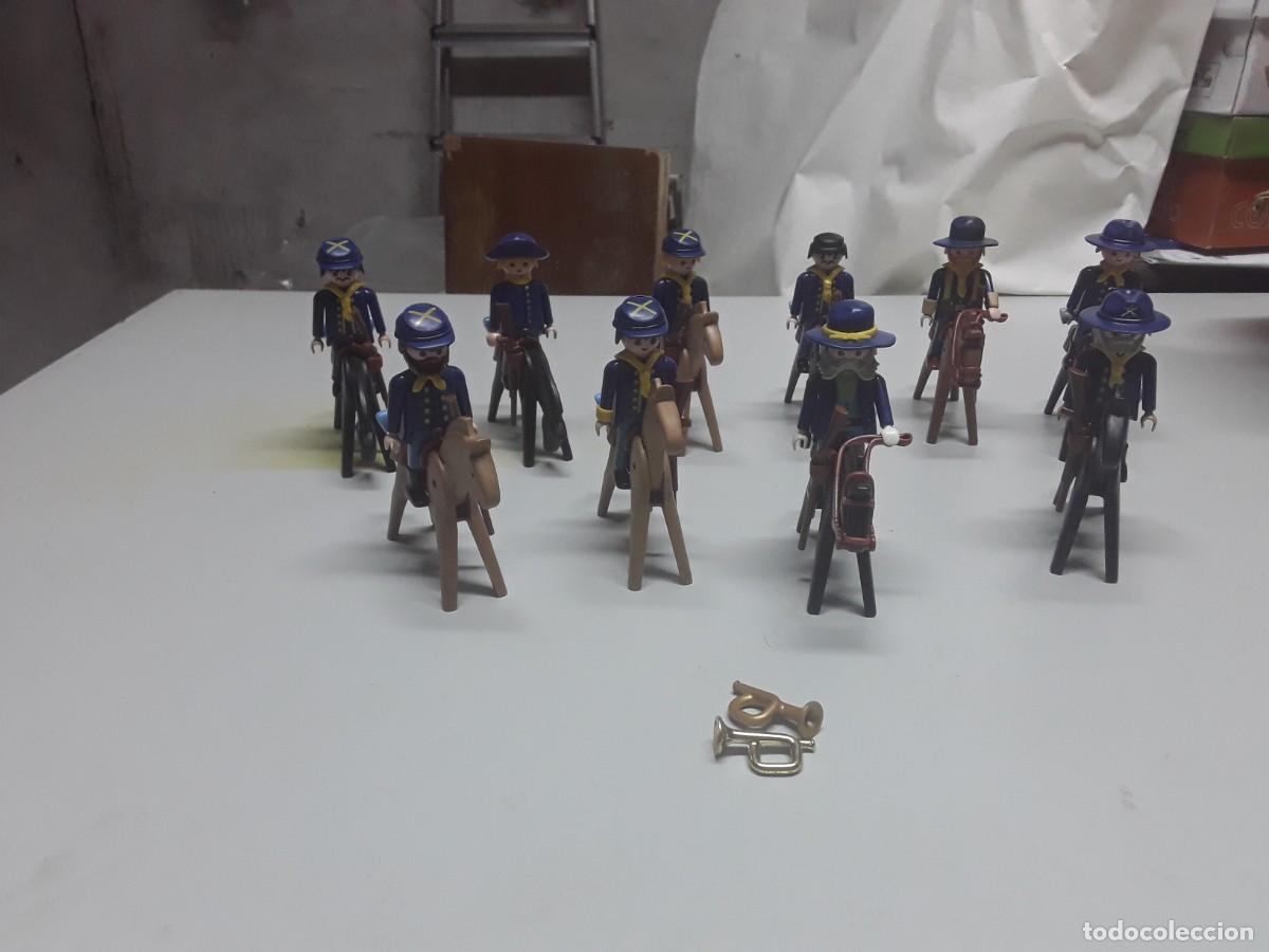 Playmobil: Lote playmobil Oeste, western, caballer&iacute;a nordista, caballo, rifle, manta. Leer descripci&oacute;n
