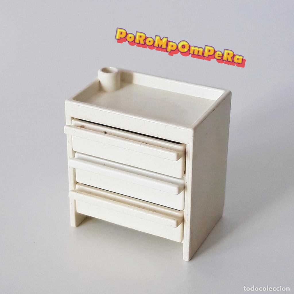 Playmobil: PLAYMOBIL mueble blanco 3 cajones 3224 3456 mesa cajonera &eacute;poca tienda m&eacute;dico hospital campa&ntilde;a MBX